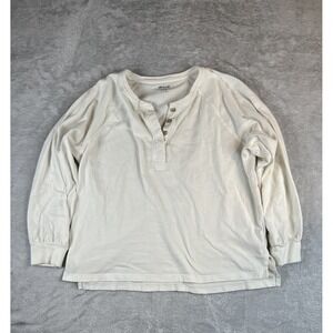 Madewell Resourced Cotton Henley Relaxed Tee Lighthouse Size M Womens NB540